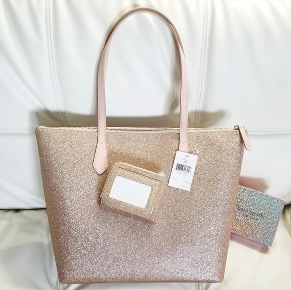 kate spade Handbags - 🍒NWT🍒 KATE SPADE GLITTER TOTE & BOXED WALLET SET